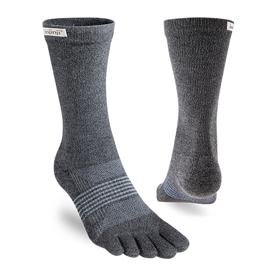 Injinji Women's Performance Trail Crew Toesock Midweight Padded Cushioning coolmax