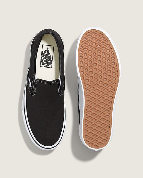 Vans Women's Classic Slip-On Platform shoe, black/ white